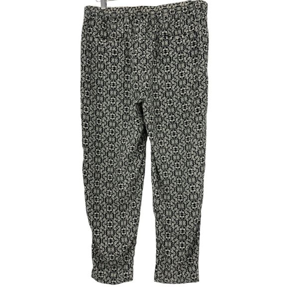 Joe Fresh pants Large womens pull on graphic print trousers drawstring casual - Picture 2 of 9